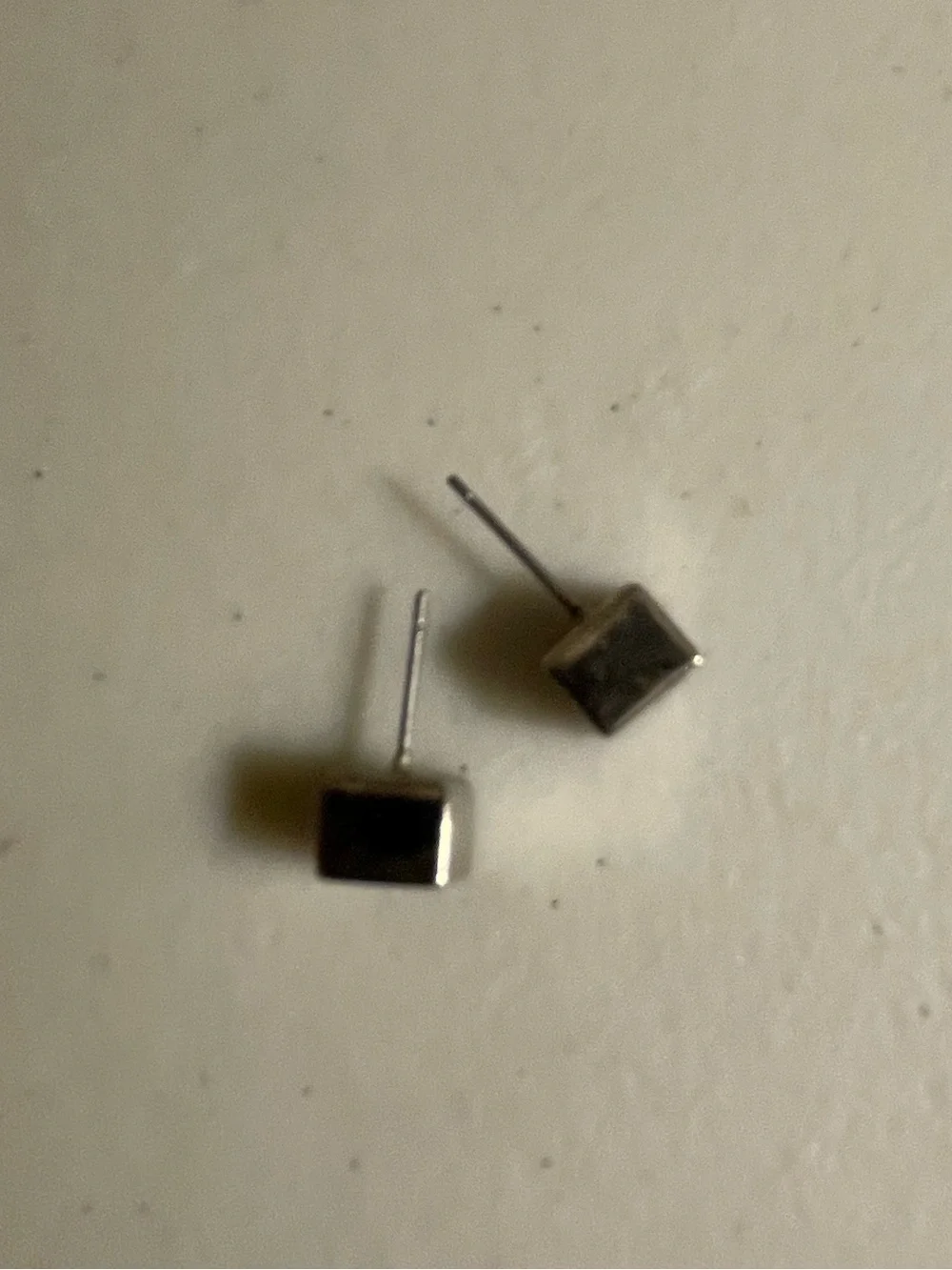 Minimalist Cube Earrings in Silver Plating Modern Contemporary Unisex - Picture 4 of 6
